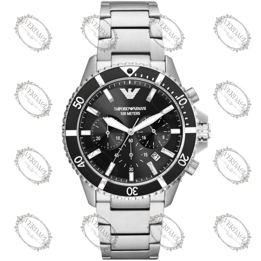 Cadran Emporio Armani AR11360 Diver noir montre pour homme