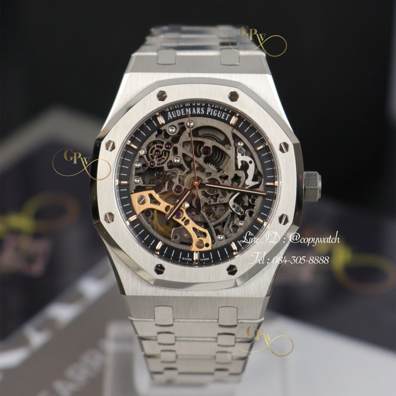 Audemars piguet royal oak skeleton argenté