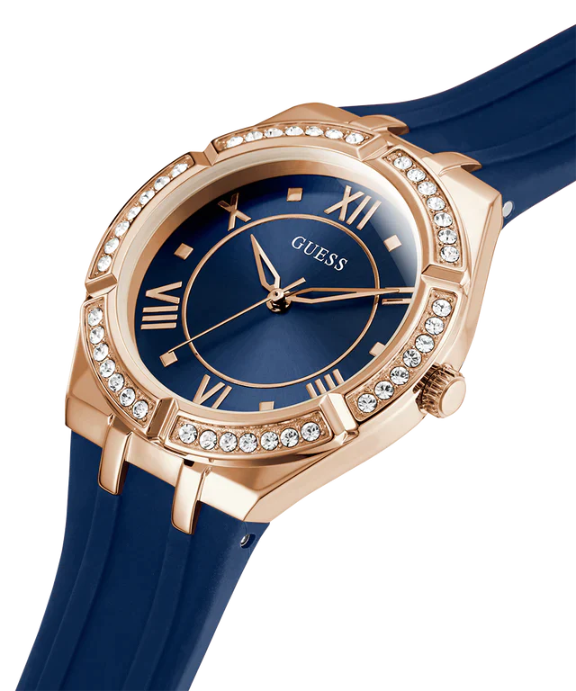 GUESS Ladies Blue Rose Gold